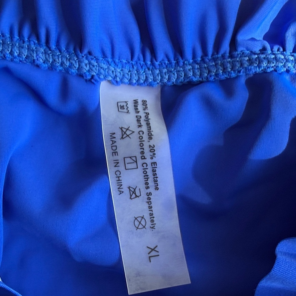 SHEIN Blue Ruffled Edge Bikini Bottom, Size XL - Picture 2 of 4